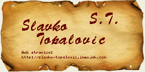 Slavko Topalović vizit kartica